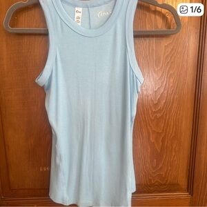 ZYIA Sky Blue Ribbed Amara Tank - Women's Scoop Neck Sleeveless Top